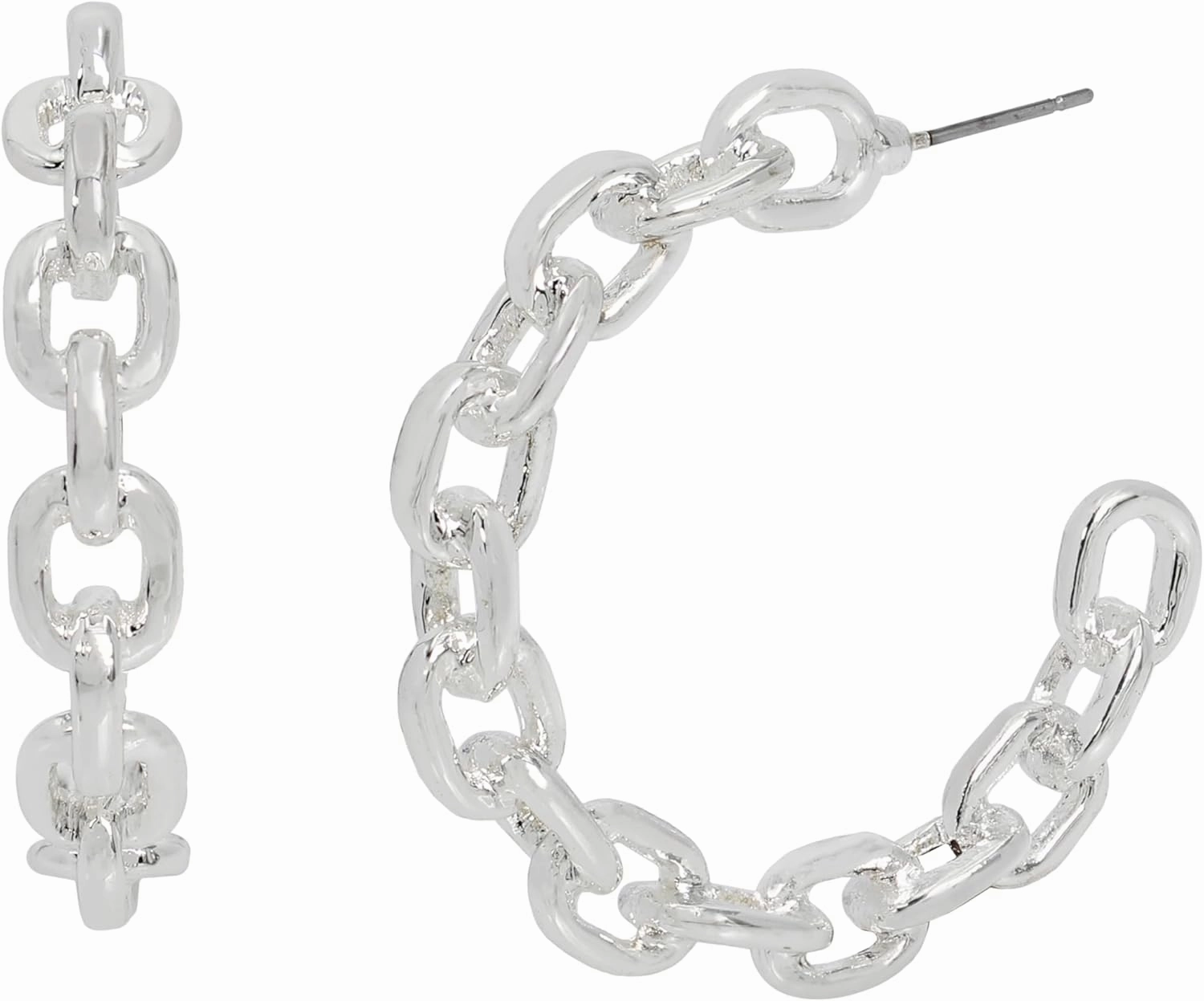 Robert Lee Morris Womens Chain Hoop Earrings