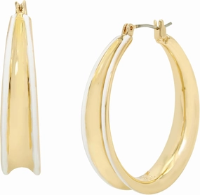 Robert Lee Morris Womens Molten Patina Curved Hoop Earrings