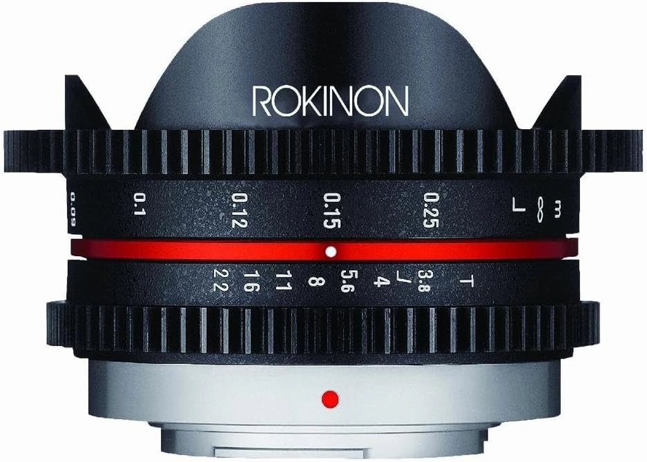 Rokinon CV75MFT-B 7.5mm T3.8 Cine Fisheye Lens for Olympus/Panasonic Micro 4/3 Cameras Black