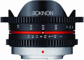 Rokinon CV75MFT-B 7.5mm T3.8 Cine Fisheye Lens for Olympus/Panasonic Micro 4/3 Cameras Black