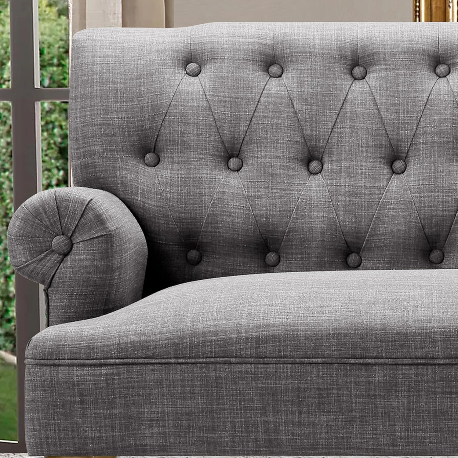 Rosevera Drennan Loveseat para Sala Love Seats Furniture Sofa in a Box Couches for Living Room Settee, STANDARD, Grey