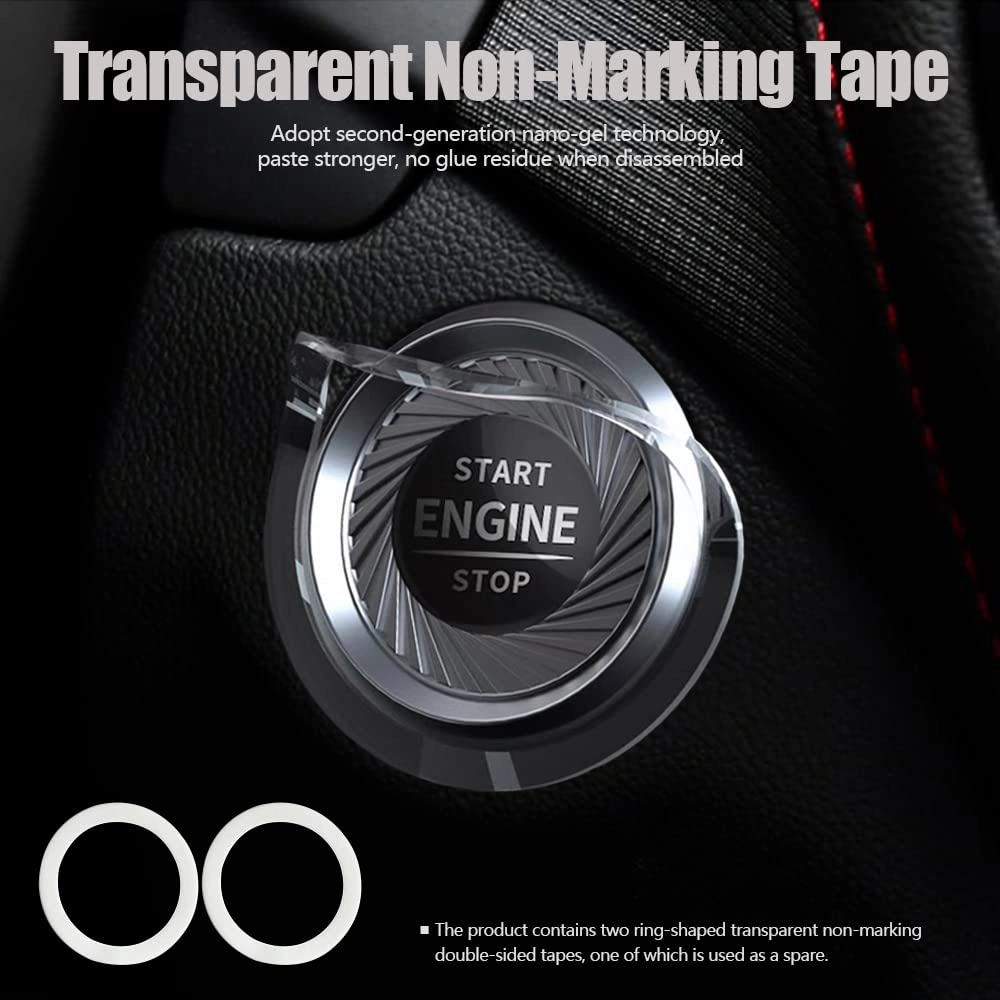 Rotary Push Start Button Cover, Car Engine Push to Start Stop Accessories, Auto Ignition Switch Cover, Cool Motorcycle Car Decor Gift for Christmas New Years Birthday, Red