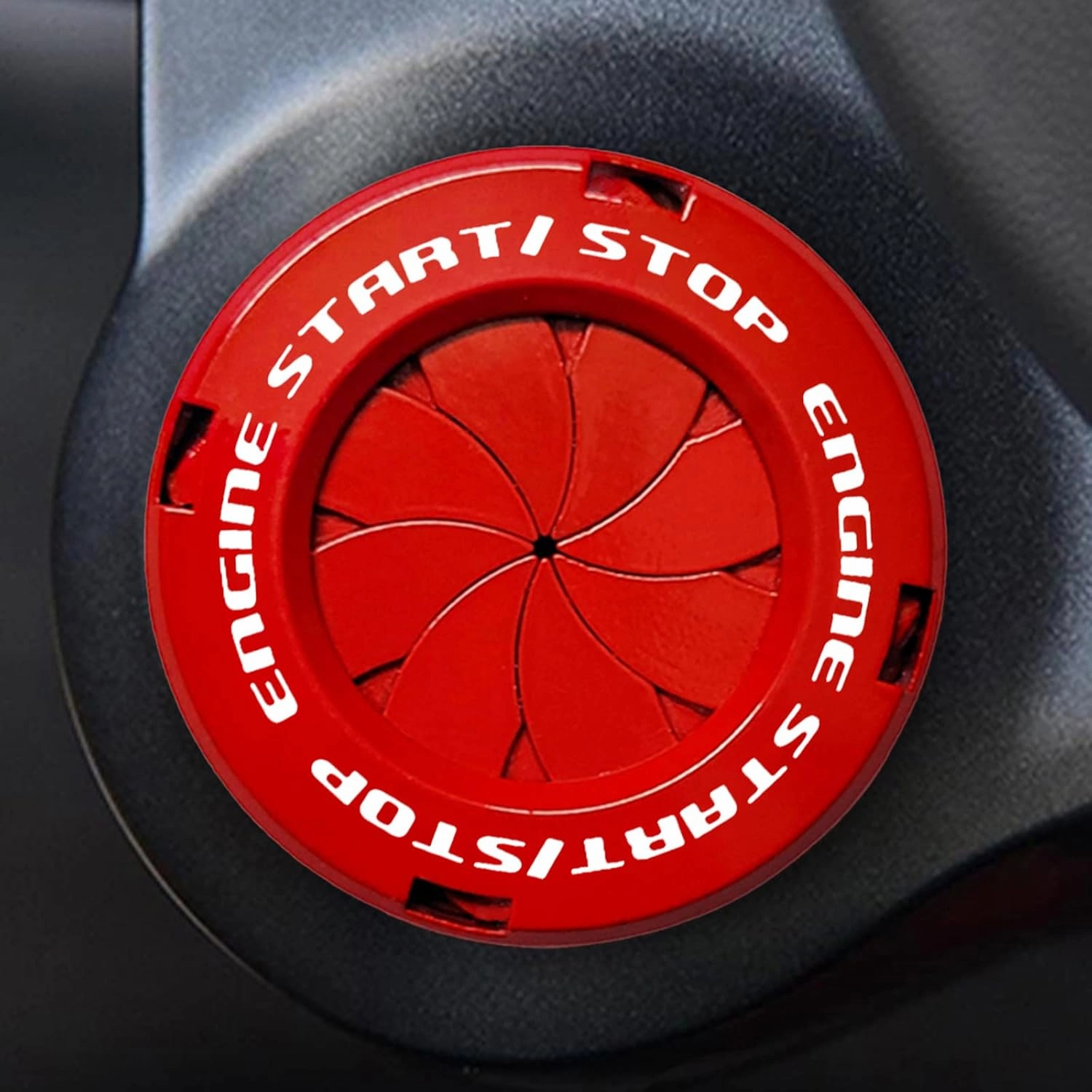 Rotary Push Start Button Cover, Car Engine Push to Start Stop Accessories, Auto Ignition Switch Cover, Cool Motorcycle Car Decor Gift for Christmas New Years Birthday, Red