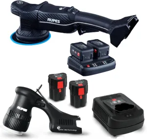 RUPES Bigfoot iBrid Random Orbital Polisher and Bigfoot Mini iBrid Polisher Combo - Advanced 18V Battery System, Optimizes Workflow and Boosts Productivity, Revolutionary Design