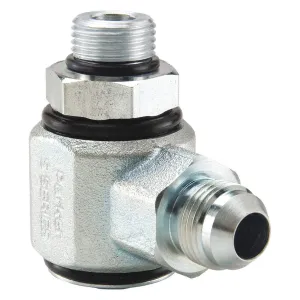 S2503-12-12 Series S Steel Pressure Balanced Swivel, 90 Degree Elbow, Male SAE O-Ring Straight Thread, Male 37 Degree Flare, 1-1/16"-12 UN Shaft x 1-1/16"