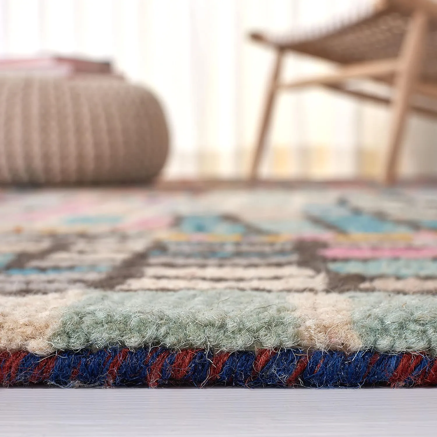 SAFAVIEH Aspen Collection Runner Rug - 2'3" x 7', Ivory & Black, Handmade Boho Abstract Wool, Ideal for High Traffic Areas in Living Room, Bedroom (APN517A)
