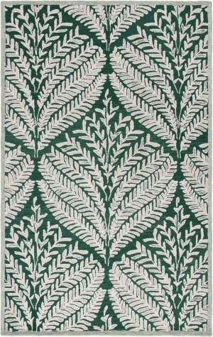 SAFAVIEH Capri Collection Area Rug - 5' x 8', Dark Green & Ivory, Handmade Wool, Ideal for High Traffic Areas in Living Room, Bedroom (CPR208Y)