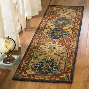 SAFAVIEH Heritage Collection Runner Rug - 2'3" x 12', Beige & Burgundy, Handmade Traditional Oriental Wool, Ideal for High Traffic Areas in Living Room, Bedroom (HG911B)