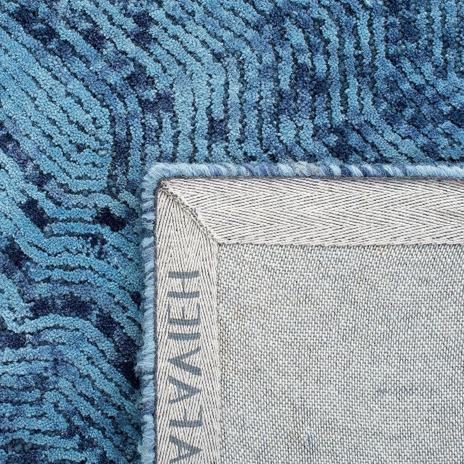 SAFAVIEH Ikat Collection Area Rug - 9' x 12', Dark Blue, Handmade Wool, Ideal for High Traffic Areas in Living Room, Bedroom (IKT506N)