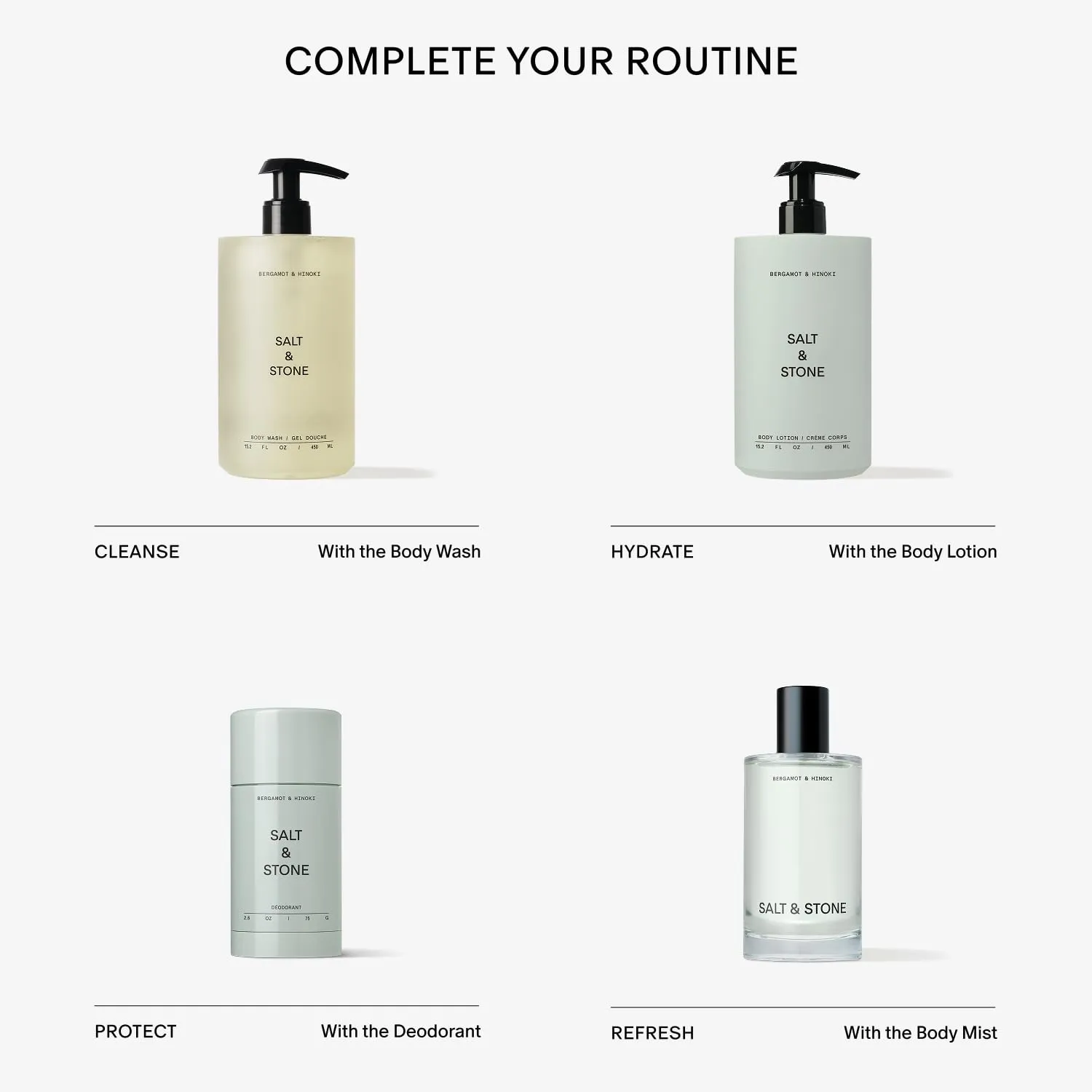 Salt & Stone Body Wash with Antioxidants for Deep Moisture | For Women & Men, Sulfate, Paraben, & Dye Free, Leaving Skin Soft and Hydrated