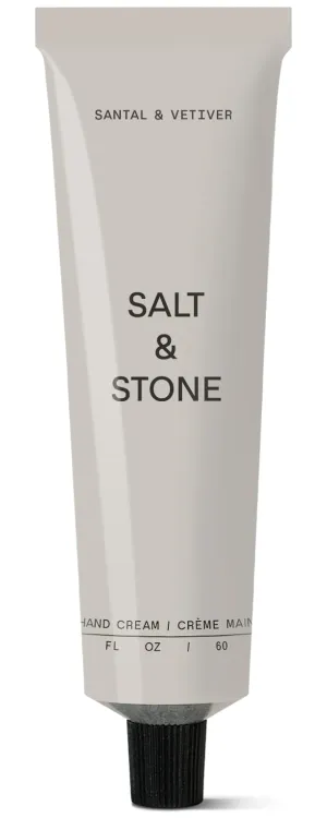 Salt & Stone Hand Cream for Women & Men | Santal & Vetiver | Hydrates, Nourishes & Softens Skin | Restores Dry Cracked Hands | Fast-Absorbing | Cruelty-Free & Vegan (2 fl oz)