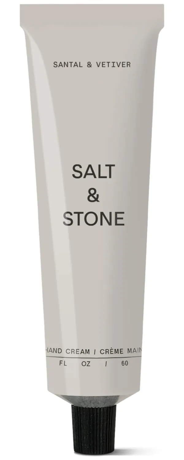 Salt & Stone Hand Cream for Women & Men | Santal & Vetiver | Hydrates, Nourishes & Softens Skin | Restores Dry Cracked Hands | Fast-Absorbing | Cruelty-Free & Vegan (2 fl oz)