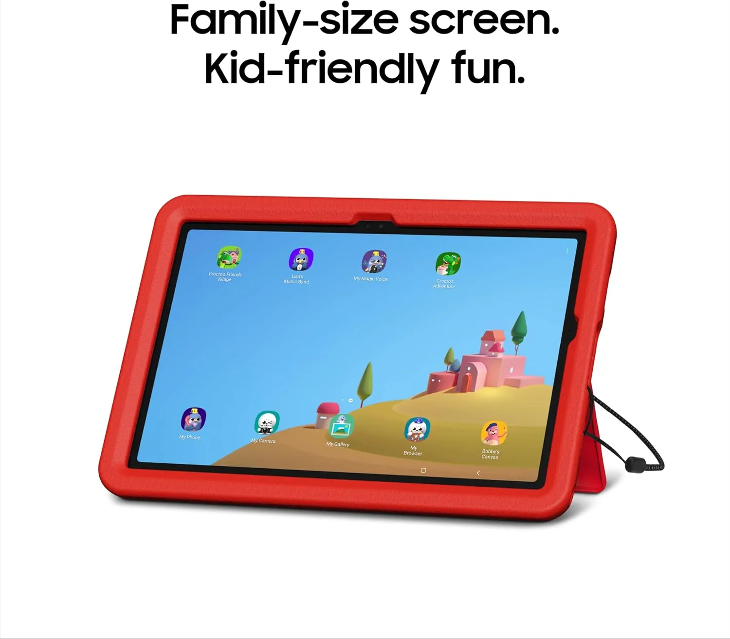SAMSUNG Galaxy Tab A9  Plus Kids Edition 11” 64GB WiFi Android Tablet, Long Battery Life, Expandable Storage, Thin, Light Design, Durable Puffy Cover, US Version, 2024, Red