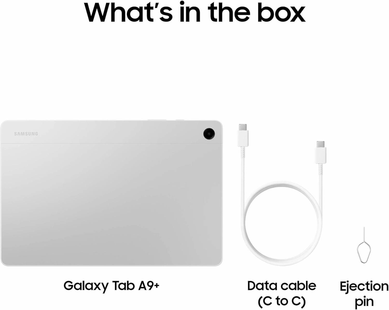 Samsung Galaxy Tab A9  Plus 11” 64GB Android Tablet, Big Screen, Quad Speakers, Upgraded Chipset, Multi Window Display, Slim, Light, Durable, Kids Friendly Design, US Version, 2024, Silver