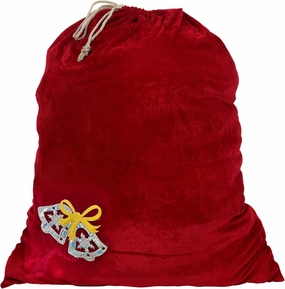 Santa Christmas Gift Bag Large Stretchy Velour Present Sack with Golden Drawstring, 36" x 27"