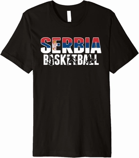 Serbia Basketball Fans Jersey - Serbian Flag Slam Dunk Sport Premium T-Shirt