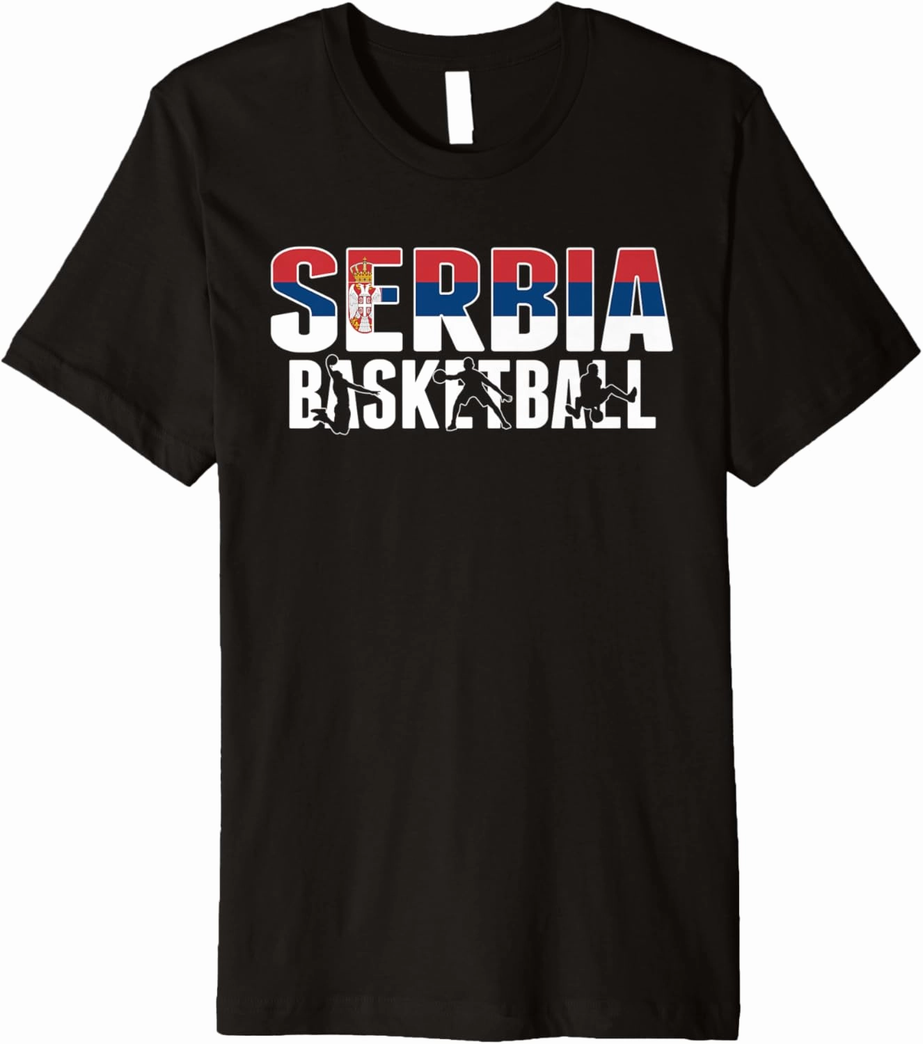 Serbia Basketball Fans Jersey - Serbian Flag Slam Dunk Sport Premium T-Shirt
