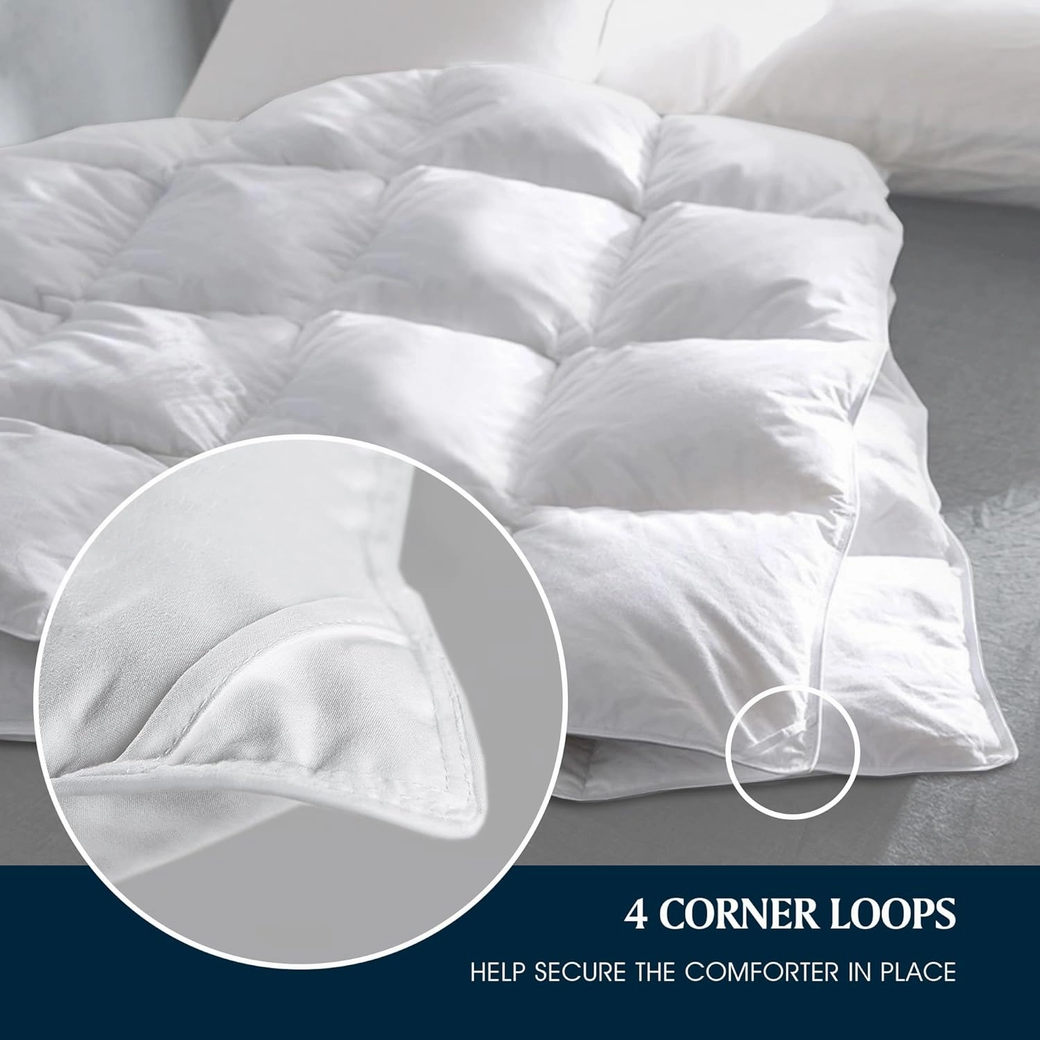 Serta Goose Feather Down Fiber Cotton Comforter King Size - 100% Cotton Duvet Insert - Hotel Luxury Hypoallergenic Bedding Comforter All Season Medium Warmth 106 x 90 Inch White
