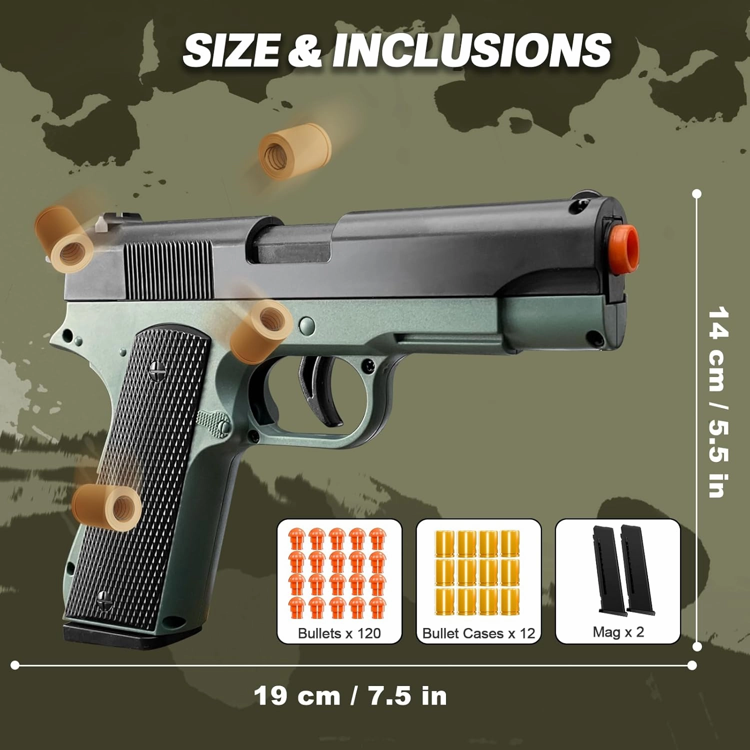 Shell Ejecting Toy Gun, Semi-Automatic Soft Bullet Toy Guns for Boys 8-12, Cool Toy Pistol with 100 Soft Bullets, Educational Model Outdoor Shooting Game