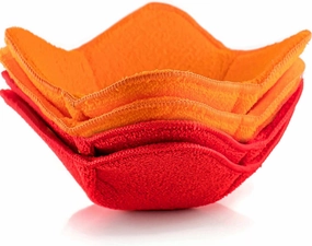 SHILA Bowl Snuggies - Colorful Set of Microwave Safe Bowl Holders to Keep Hands Cool and Meal Warm - Polyester & Sponge Heat Resistant Cozies for Soup, Rice and Pasta
