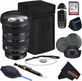 Sigma 24-70mm f2.8 DG DN II Art Lens for Sony E with Sunshine Photo Advanced Bundle - 4 Years USA Manufacturer Warranty