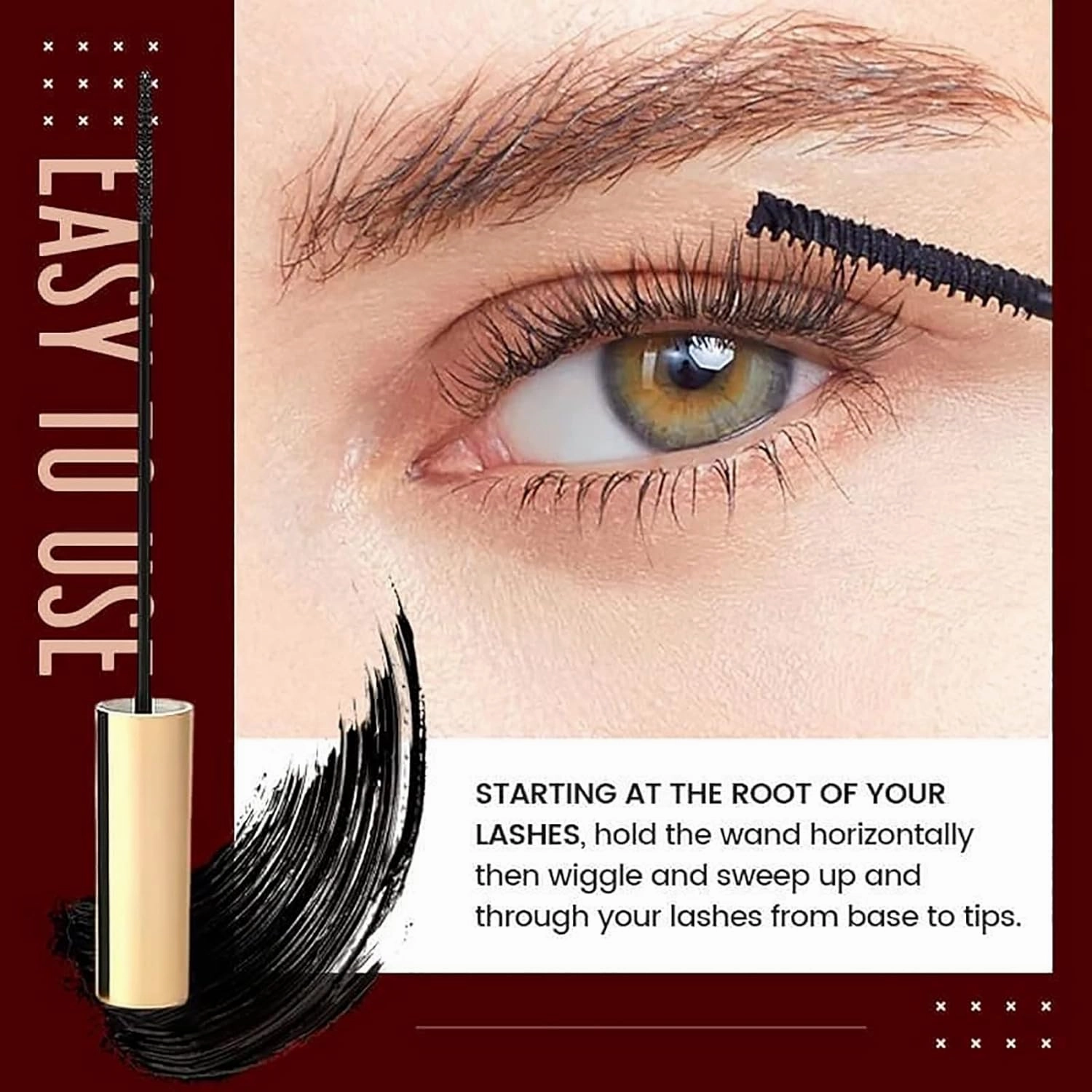 Silk Fiber Lash Mascara, Magic Color Skinny Mascara, Waterproof Skinny Mascara, Glamcolour Living Colorfully Mascara, Colored Mascara, Long-lasting and Non-blooming (4 colors-A)