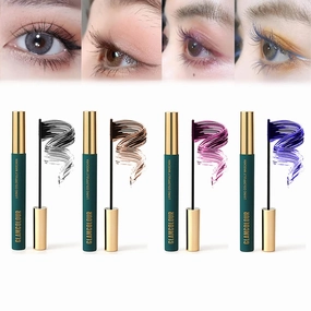 Silk Fiber Lash Mascara, Magic Color Skinny Mascara, Waterproof Skinny Mascara, Glamcolour Living Colorfully Mascara, Colored Mascara, Long-lasting and Non-blooming (4 colors-A)