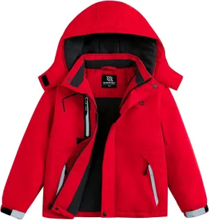 Simplee kids Girls Waterproof Ski Snow Jacket Fleece Raincoat Colorful Winter Coat Warm Hooded