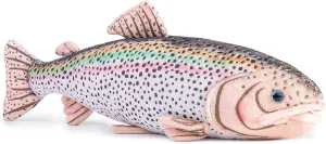 Simulation Rainbow Trout Plush Toy - 17”Realistic Colorful Rainbow Trout Fish Plush Stuffed Toys Figure, Super Soft Depth Ocean Animals Plush Dolls for Kids Stuffed Model Toys, Gifts for Kids