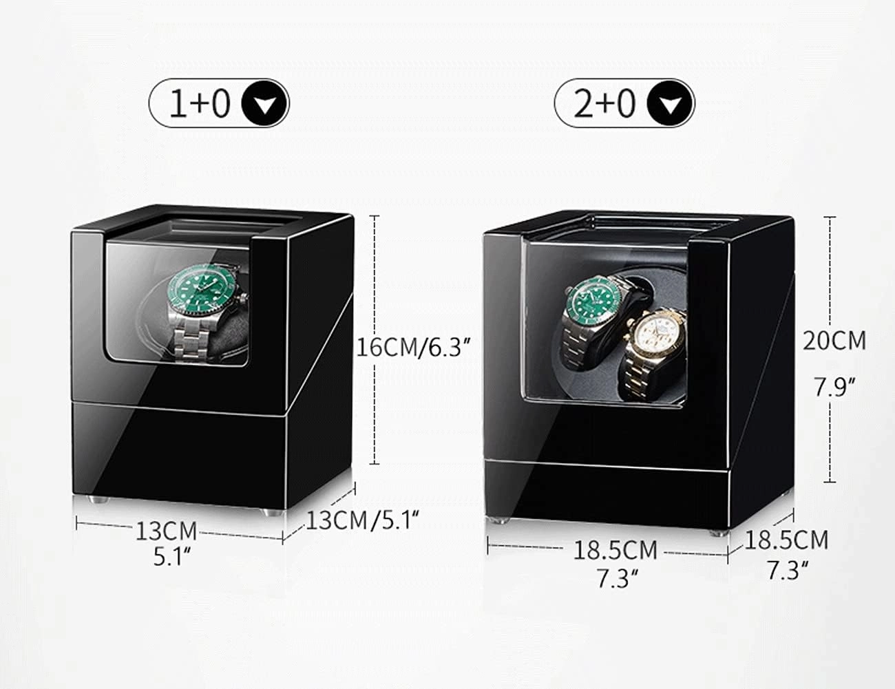 Single Watch Winder, PU Case, LED Light, Diagonal Winding, Vertical Winding, Quiet Sleep, 5 Mode Watch Shaker Watch Winder Display Watch Box Case Watch Storage