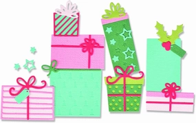Sizzix Sizzx Thinlits Die Set 21PK Festive Gifts by Lisa Jones | 665947 | Chapter 3 2022, Multicolor