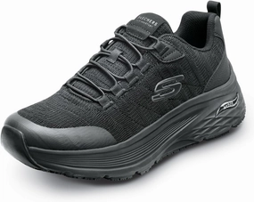 Skechers Work Leo, Arch Fit, Men's, Black, Soft Toe, MaxTrax Slip Resistant, EH, Low Athletic, Work Shoe