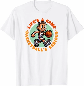 Slam Dunk Master Colorful Basketball Character Hoopster Kids T-Shirt