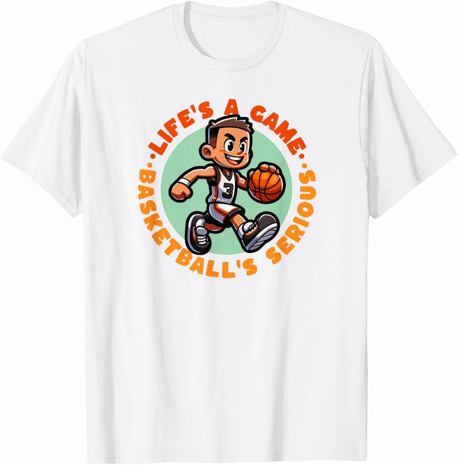 Slam Dunk Master Colorful Basketball Character Hoopster Kids T-Shirt