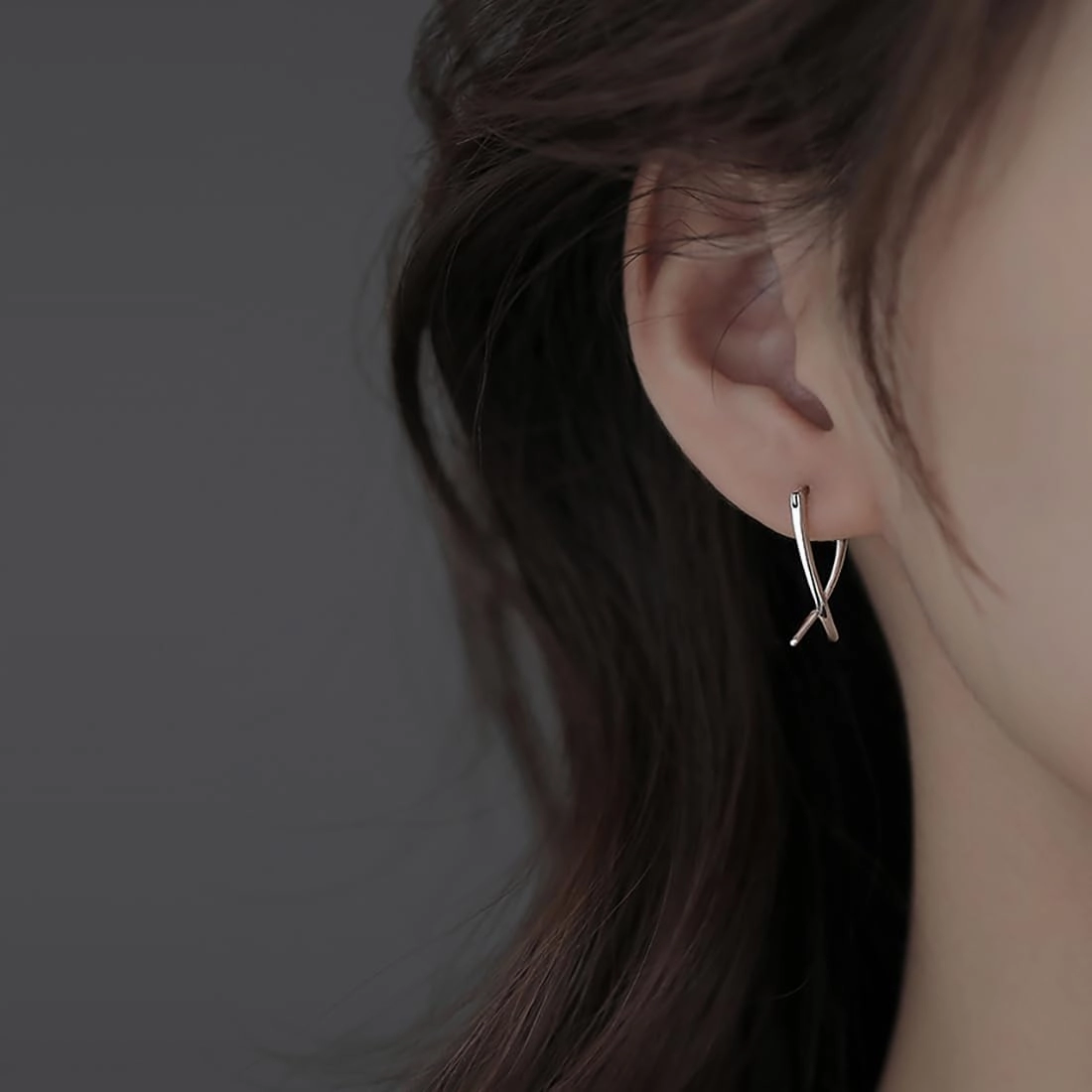 SLUYNZ 925 Sterling Silver X Hoop Earrings for Women Teens Minimalist Hoop Earrings Huggie