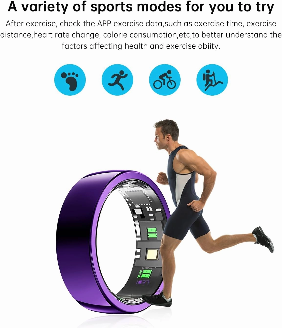 Smart Ring - Sleep Tracking Wearable - Heart Rate - Oxygen Monitoring - Fitness Tracker - Hand Gesture Brush Tiktok - Remote Camera - Up to 9 Days of Battery Life