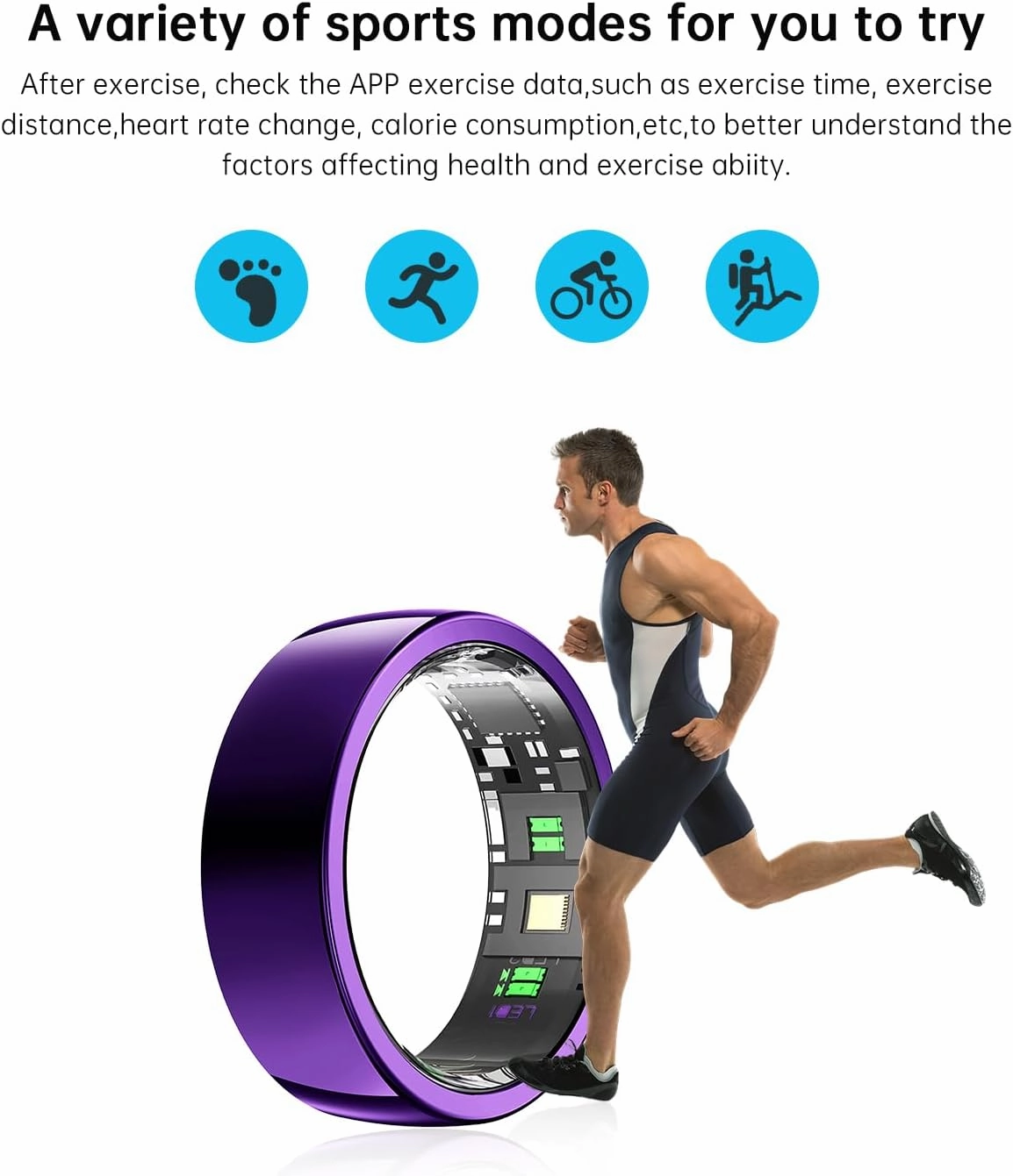 Smart Ring - Sleep Tracking Wearable - Heart Rate - Oxygen Monitoring - Fitness Tracker - Hand Gesture Brush Tiktok - Remote Camera - Up to 9 Days of Battery Life