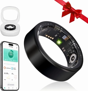 Smart Ring Fitness Tracker for Men - Health Heart Rate Ring with Sleep Monitor and Blood Oxygen Tracking, No Subscription Fee, Family Care, Remote Photography,IP68 Waterproof