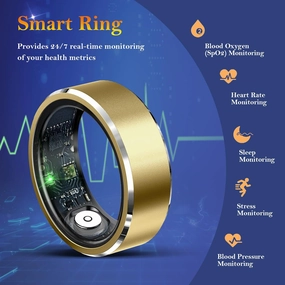 Smart Ring for Women Men-Wearable Fitness Tracker with Sleep Tracking Heart Rate Blood Oxygen Healthy Monitor Ring Activity Monitoring Steps Calories for Adult
