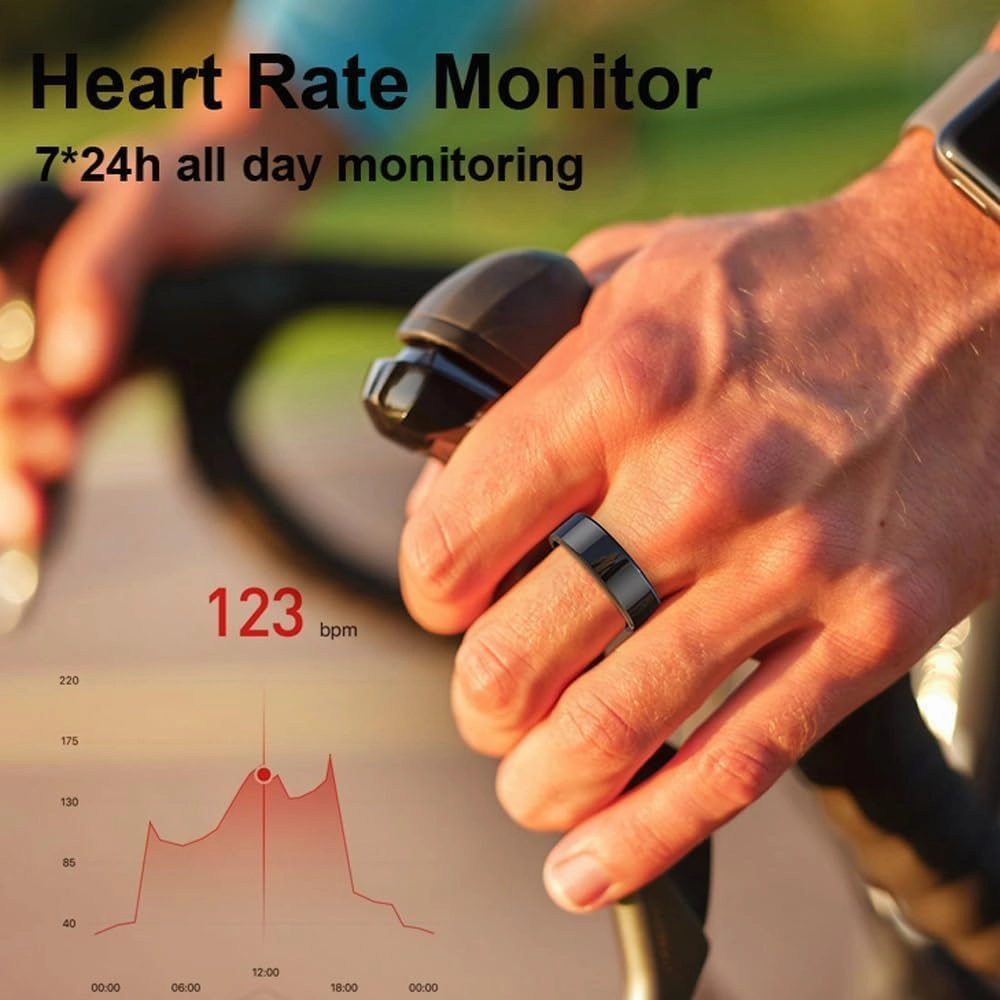 Smart Rings for Men Women Fitness Rings Heart Rate Monitor Sleep Tracker Health Ring Pedometer Calories Step Counter Waterproof Fitness Tracker for iOS Android Phones
