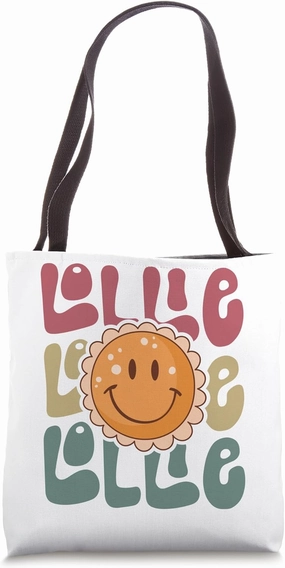 Smile Retro Groovy Lollie Family Matching Grandparent Tote Bag