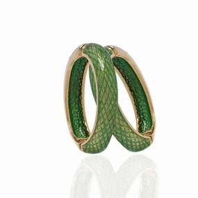 Snakeskin Green Hoop-Eze Earrings