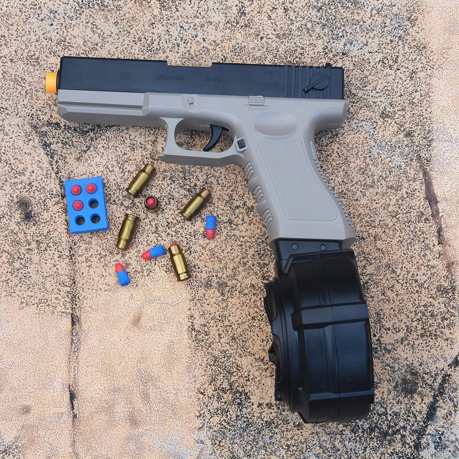Soft Bullet Toy Gun, Cool Toy Model, Safe EVA Soft Bullet, Manual Spring air-Driven Soft Bullet Toy Gun, Non-Aggressive Children's Gift, Suitable for Children Over 8-14 Years Old0