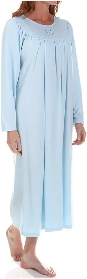 Soft Cotton Long Sleeve Nightgown (33300) L/Light Blue, Large