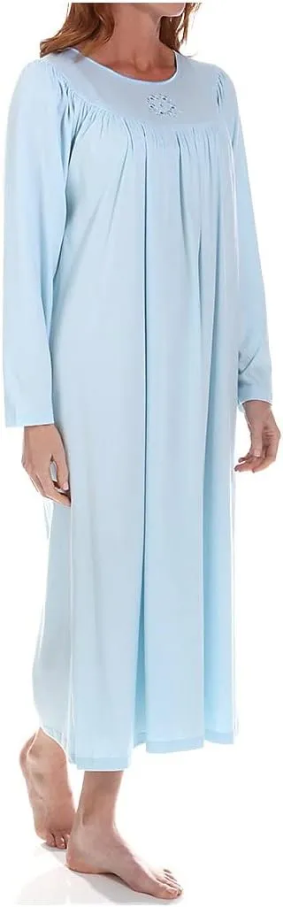 Soft Cotton Long Sleeve Nightgown (33300) L/Light Blue, Large
