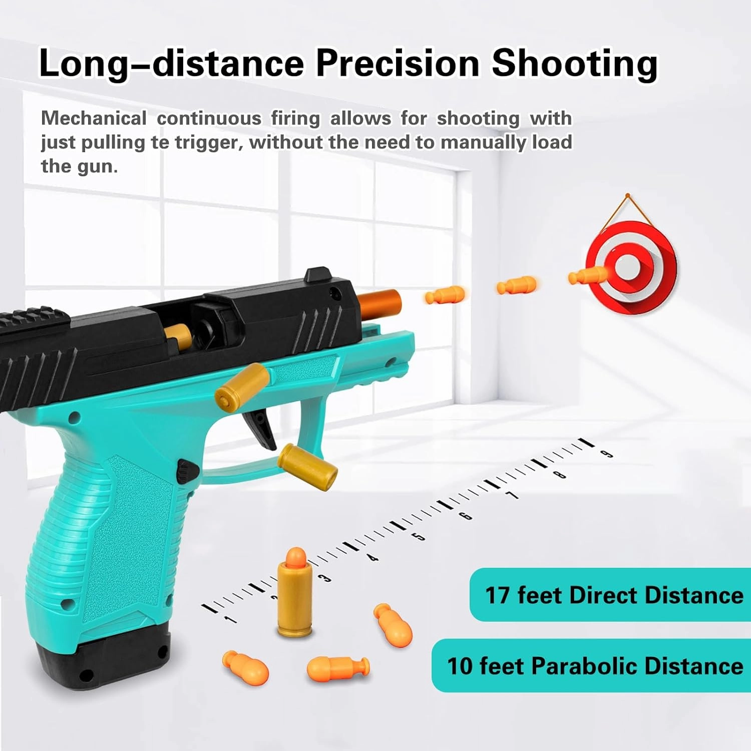 Soft Bullet Toys Gun for Boys, Empty Shell Ejecting Toy Gun, Toy Foam Blaster with Scope, Toy Pistol for Kids Boys Girls Age 8  (Green)