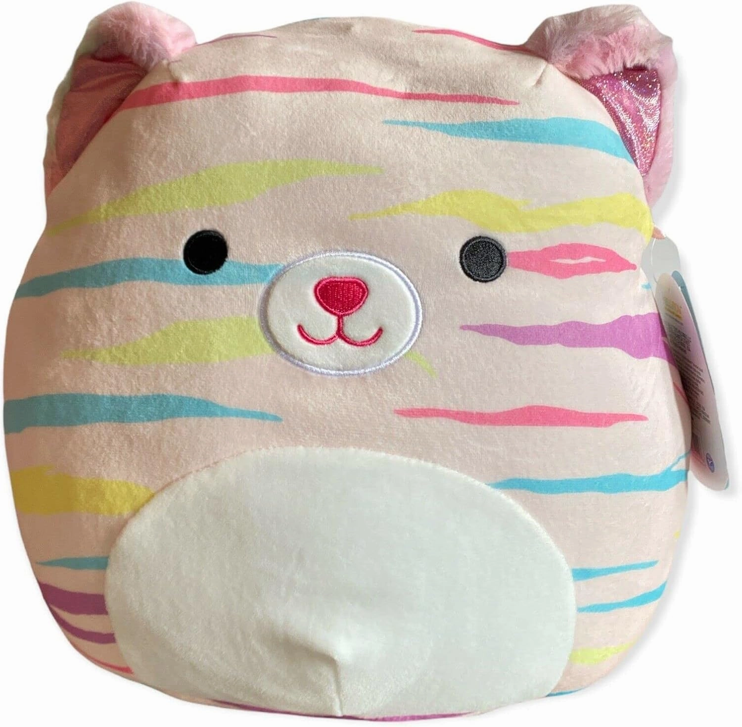 Squishmallows Official Kellytoy 11 Inch Soft Plush Squishy Toy Animals (Atoosa Rainbow Stripe Cat)