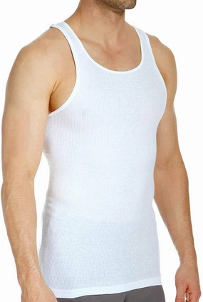 Stafford Men's Ultra Soft A-Shirts 100% Cotton White (Pack of 4)