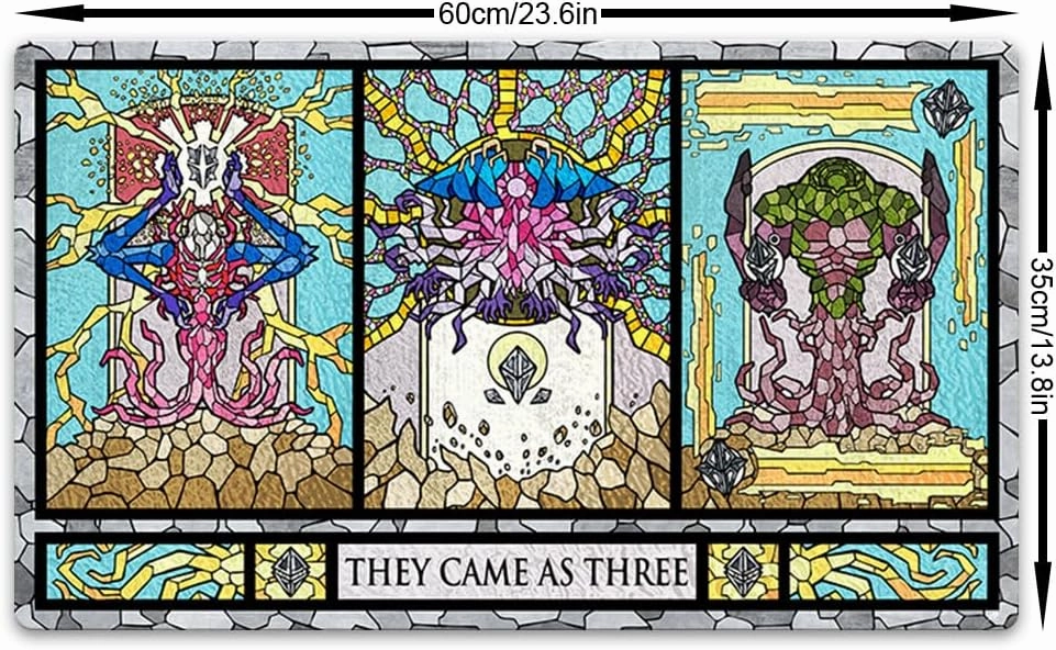 Stained Glass MTG Playmat Titans Trading Card Game TCG CCG Mat Free Bag