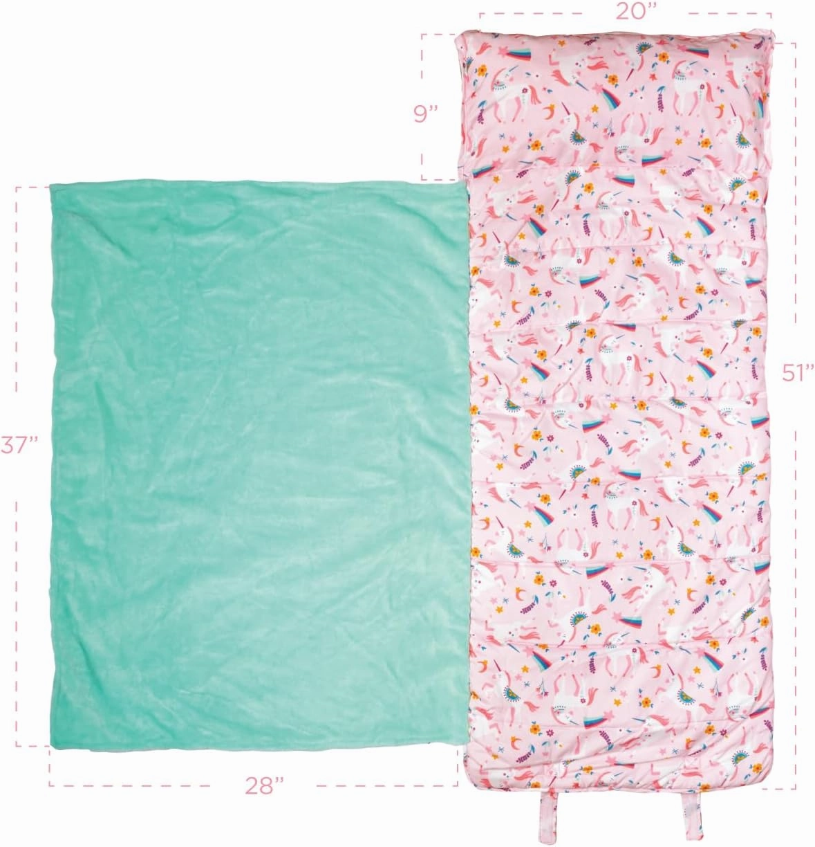 Stephen Joseph, Toddler All Over Print Nap Mat with Soft Blanket and Removable Pillow for Boys & Girls, Kids Sleeping Bag for Elementary, Daycare, Preschool with Carry Handle